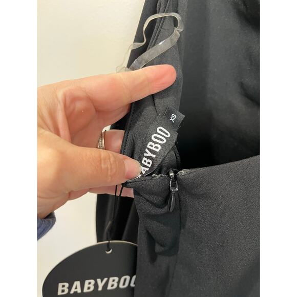 Babyboo Beatrix Maxi Dress Black Slit Formal Evening Gown NWT XS Y2K - Picture 5 of 10